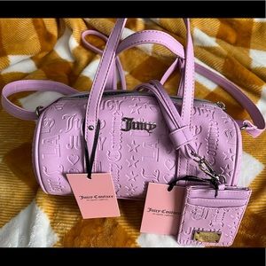 Juicy couture Purple barrel bag w/ ID card case